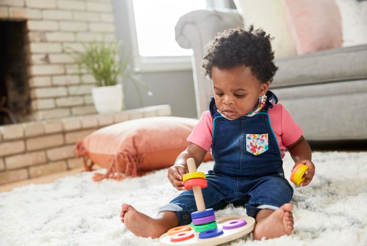 child playing with toy